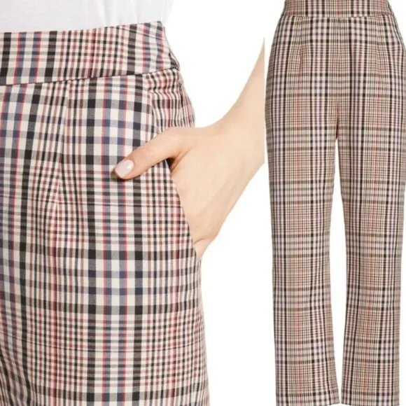 ISA ARFEN Plaid Classic Ankle Crop Pants - 12 - Picture 3 of 7